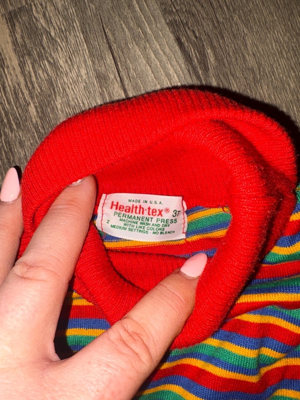 Vintage 80s - health Tex kids striped top - size 3 T - Picture 2 of 3